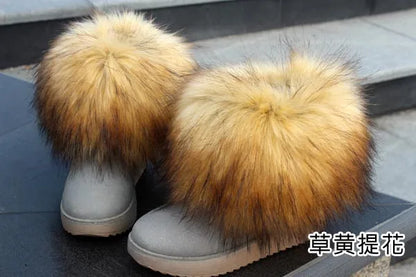 Luxury Faux Fur Fox Artificial Raccoon Shoes Cover Leg Warmers Ankle Boots Feet Cuffs Socks Cover Shoes Sleeve Elastic DIY - Kimlud