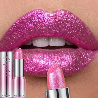 14 Colors Metallic Sparkle Lipstick Polarizing Glitter Shiny Lip Gloss Waterproof Long Lasting Gold Pearl Shine Sexy...