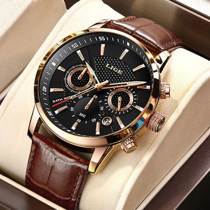 LIGE Fashion Automatic Date Men Quartz  Watches Top Brand Luxury Male Clock Chronograph Sport Mens Wrist Watch Relogio Masculino