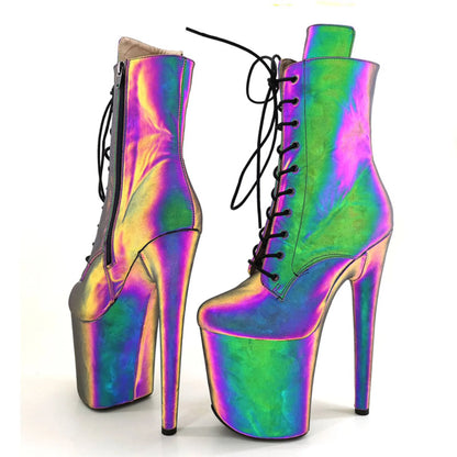 WUXIN H&P Women's 8in Stripper Heels Boots，Pole Dance Ankle Boots Shoes 20cm Platform Stiletto Exotic Heel | Kimlud...