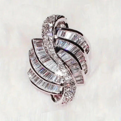 CAOSHI Hyperbole Geometric Women Rings Full Paved Sparkling CZ Stone Luxury Wedding Accessories Cocktail Party Trendy Jewelry