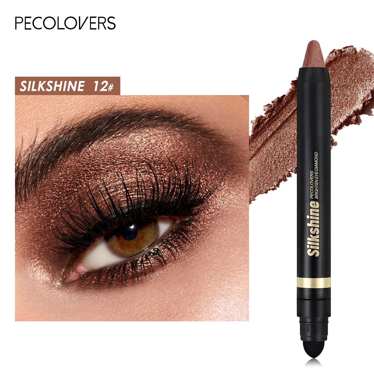 Metallic Glitter Eyeshadow Stick Matte Waterproof Shimmer Lying Silkworm Long Lasting High Gloss Pearlescent Eyeshadow Pen