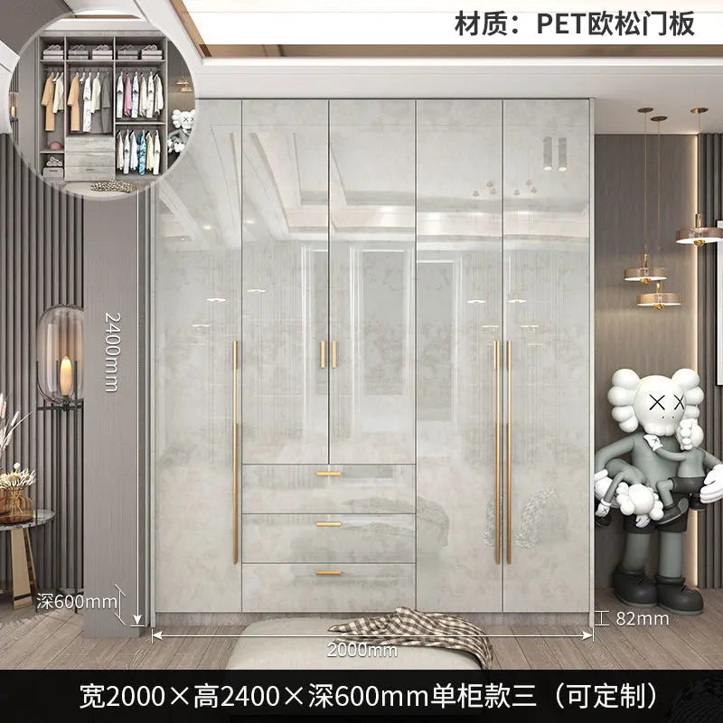 Support Storage Wardrobes Glass Door Shelves Organizers Luxury Wardrobe Bedroom Storage ClothesCupboard Armoires home Furniture - Kimlud