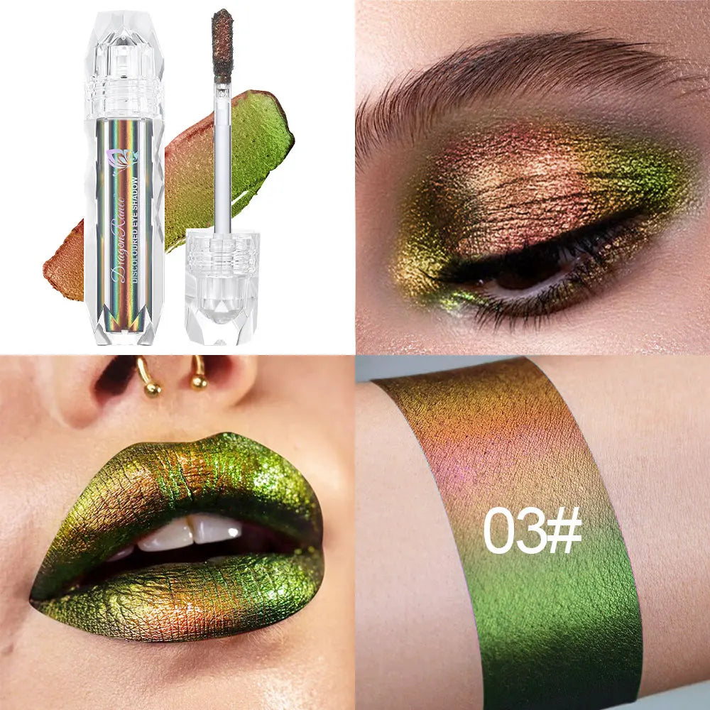 Chameleon Metal Lip Gloss Liquid Lipstick Brightening Long-Lasting Lip Gloss Multi-Color Long-Lasting Moisturizing Non-Stick Cup