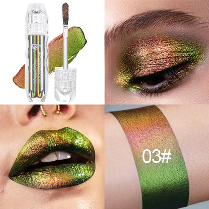 Chameleon Metal Lip Gloss Liquid Lipstick Brightening Long-Lasting Lip Gloss Multi-Color Long-Lasting Moisturizing Non-Stick Cup