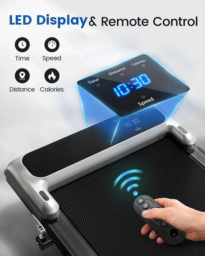 Walking Pad Treadmill with Handle Bar and Adjustable Incline, Compact Portable Treadmills for Home Office, 2.5HP, Customized - Kimlud
