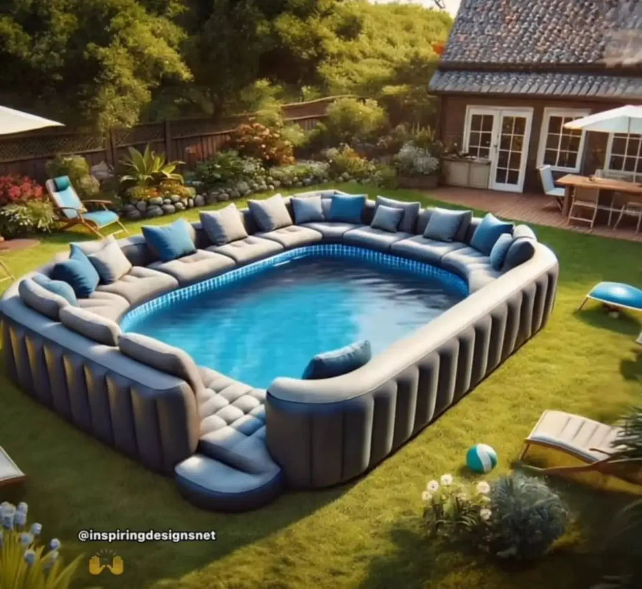 Commercial Customized Inflatable Sofa Pools Swimming With Portable Lounge for Party | Kimlud Outdoor Luxury Table