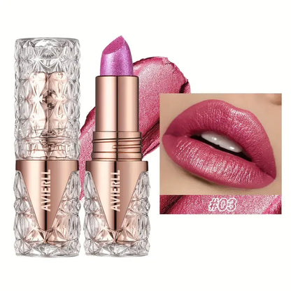 Fine Glitter lipstick, quicksand gold lipstick, moisturizing silky mermaid girl pink, long-lasting waterproof， grapefruit orange