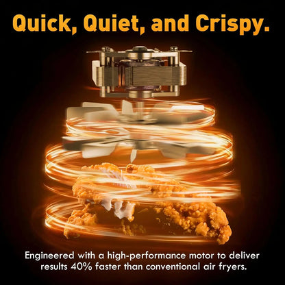 6.5 QT Air Fryer with Visible Window, LED Display, 400℉ Temp Control, Shake Reminder & Pre-heat Indicator