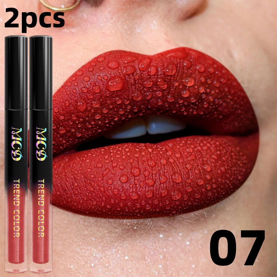 19 Colors Matte Velvet Lip Gloss Waterproof Liquid Lipstick Nude Black Lips Tint Makeup Lip Glaze Cosmetics Red Lip...