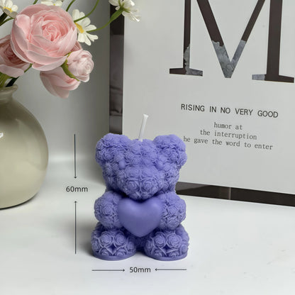 Cute bear low-temperature scented candle, skin-friendly, couple handcrafted anti-scald, romantic scene props that can be torn of