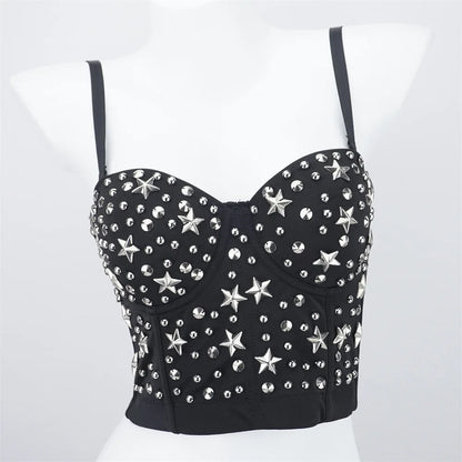 Quality Pearl Tank Tops Rhinestone Women Crop Top Club Clothes Streetwear Y2K Corset Woman Shaper Camis Fashion Feamale Clothing