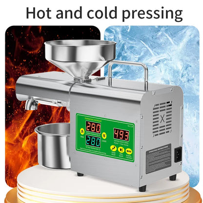 X3S 600W Intelligent Oil Press Machine 220V 110V Stainless Steel Cold And Hot Press 20+ Oil Seeds Real-Time Temperature...