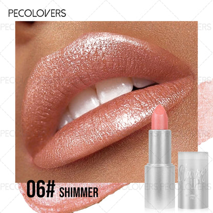 1pc Sparkling Pearlescent Lipstick, Long-Lasting, Shimmering Glitter Finish, Ideal for Music Festivals & All Skin Types...