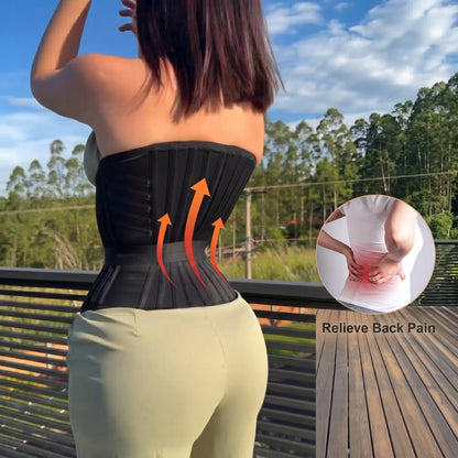 Women's Waist Trainer Corset With Belt - Zipper Closure & Hookeye Buckle Design, Posture & Tummy Control Slimming Belt...