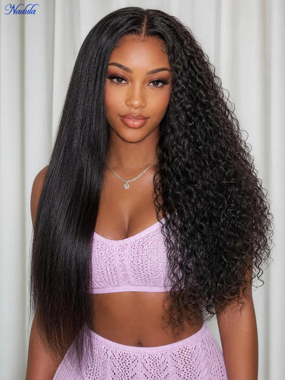Nadula 7x5 Bye-Bye Slip™ Glueless Wig Chestnut Brown Ombre Burmese Curly With Finger Coil Ends Drawstring Human Hair Wig...