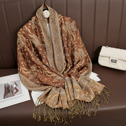 Luxury Brand Autumn Cashmere Pashmina Shawl Lady Wrap Warm Winter Scarves Design Print Female Foulard Cotton Stoles...