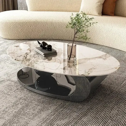 Modern Slate Desktop Metal Coffee Tables Minimalist Designer Home Living Room Furniture Italian Oval Table Luxury Tea...