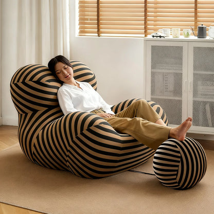 Bean Bag Chair for Adults,MemoryFoam Sofa，Floor Reading Chair withOttoman，Comfy Single Living Room Couch,Boneless Chair