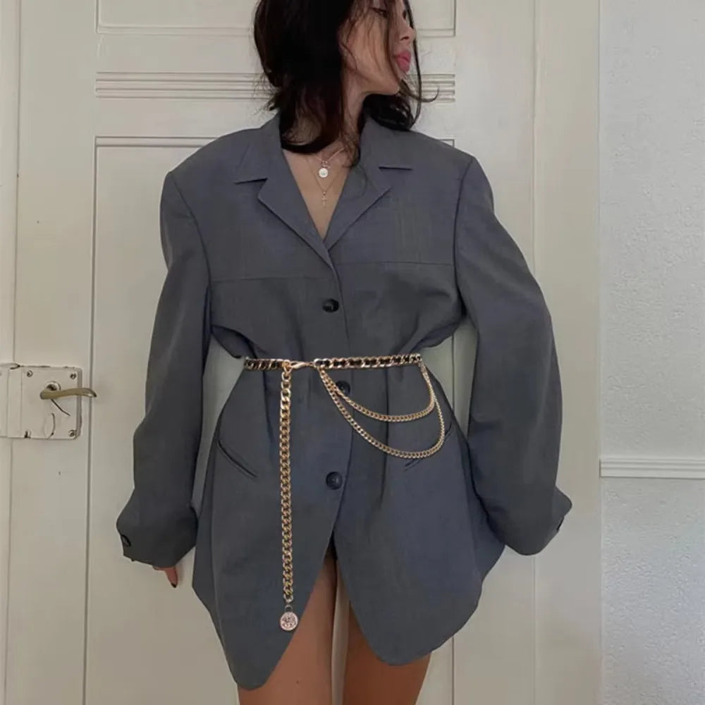 Fashion Metal Waist Chain Chain Strap Rope Adjustable Waist Belt Dress Shirt Decoration Waistband Women Waistband