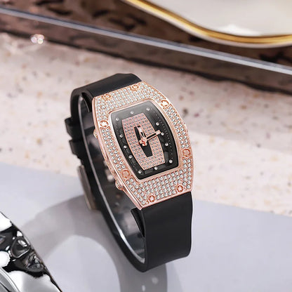 New Fashion Women Crystal Tonneau Watches For Woman Silicone Jelly Quartz Watch Students Gifts Reloj Mujer Ladies Wrist Watches