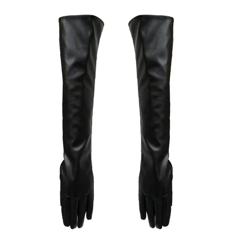 Full Finger Gloves Windproof Dress Gloves Faux Leather Long Arm Gloves Costume Gloves For Dating Gifts