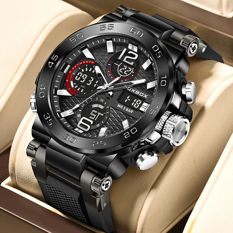 LIGE Men Digital Watch  Military Sports Swimming Watches Fashion Waterproof Dual  display  Wristwatch Mens Relogios Masculino