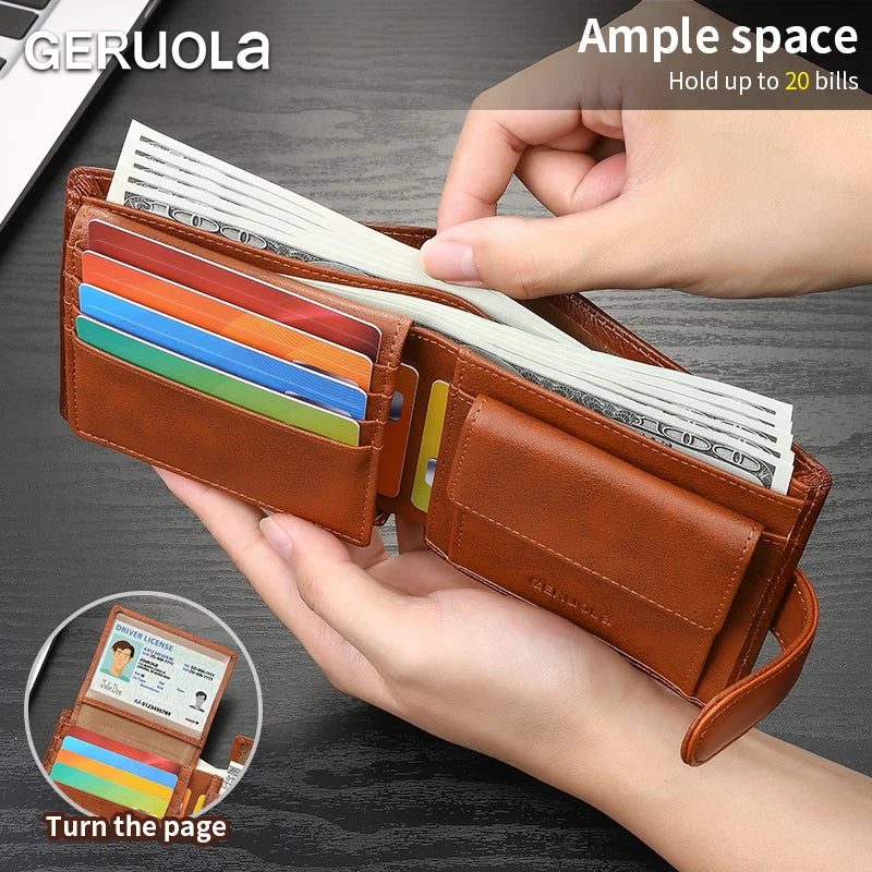 Compact genuine leather wallet, top-grain cowhide wallet with multiple card slots, RFID protection | Kimlud Premium Shirt