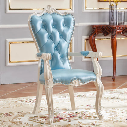 European Solid Wood Dining Chair Princess Lazy Throne Luxury Lounge Chair Fashion Butterfly Ergonomic Muebles Entrance Furniture - Kimlud