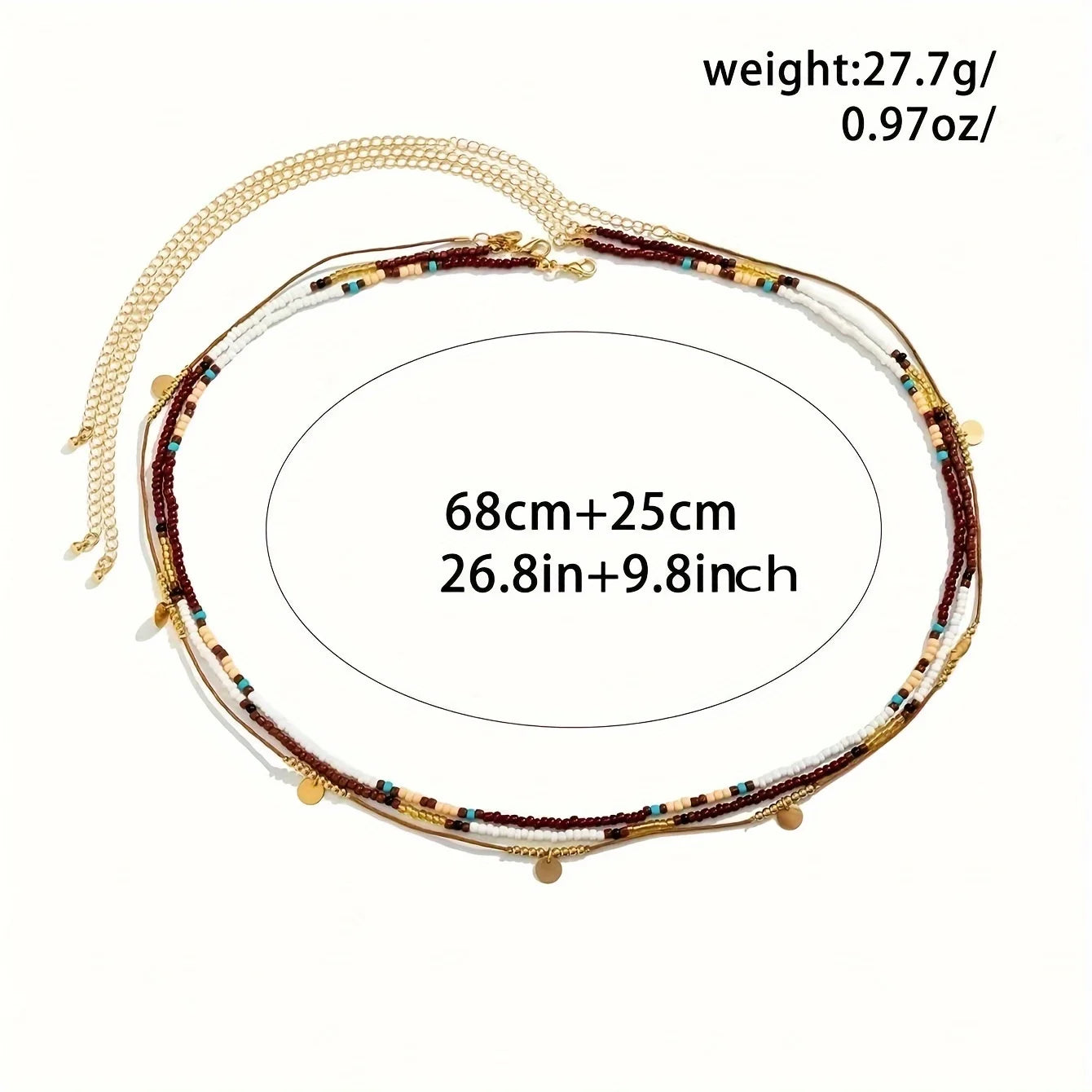 3PCS Bohemian Sexy Bead Vacation Women's Beach Waist Chain - Kimlud