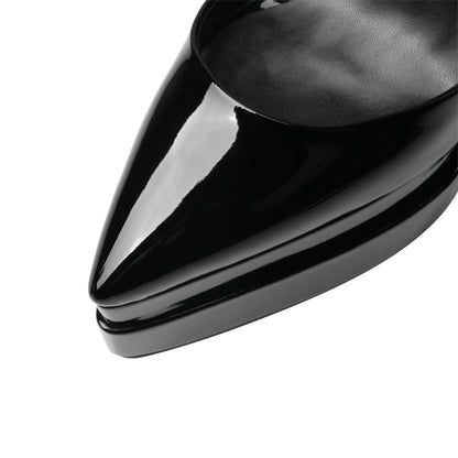 European/american Style Summer Fashion Thick Heels High Heels Wrapped Sandals Women's Pointed Belt Buckle Women's White Shoes