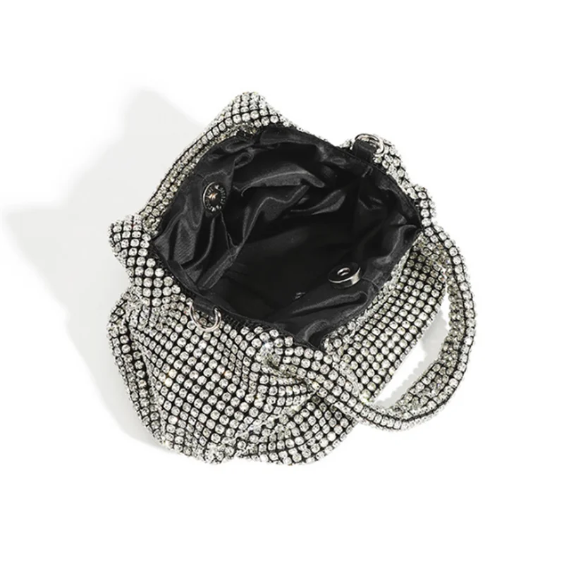 Handle Rhinestones Evening clutch Bag Purses and handbag luxury Designer hobo shoulder bag Shiny Crystal Clutch purse bucket bag