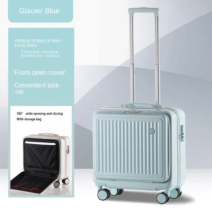 Front Opening Travel Suitcase Universal Wheel Rolling Luggage Bag Men and Women Lightweight Boarding Trolley Case18 20 Inch