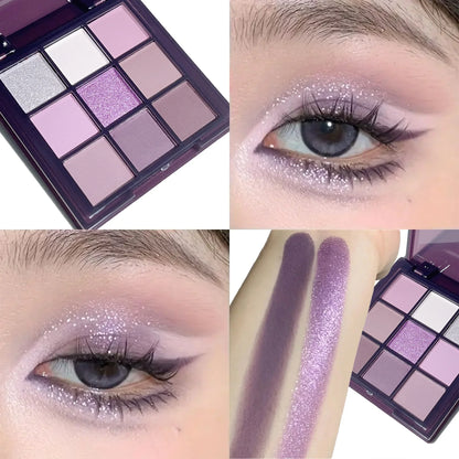 Purple charm dream girl nine-color eye shadow plate smoke purple low saturated pearl matte purple spicy multi-color eye shadow