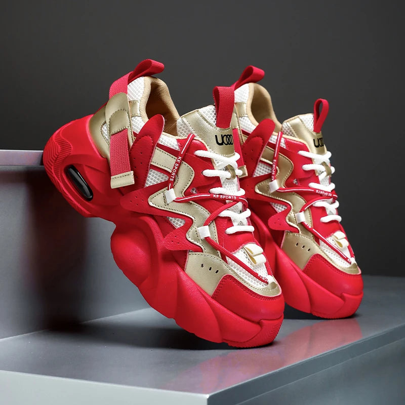 2025 Platform New Male Chunky Sneakers Solid Color Comfortable Running Shoes Sapato Sports Shoes Men's Fashion Class Style Men's