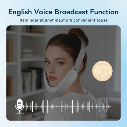 EMS Face Lifting Machine Microcurrent Double Chin Remover 12 Gears Facial Massager Vibration Slimming Firming V-Face Lift Device