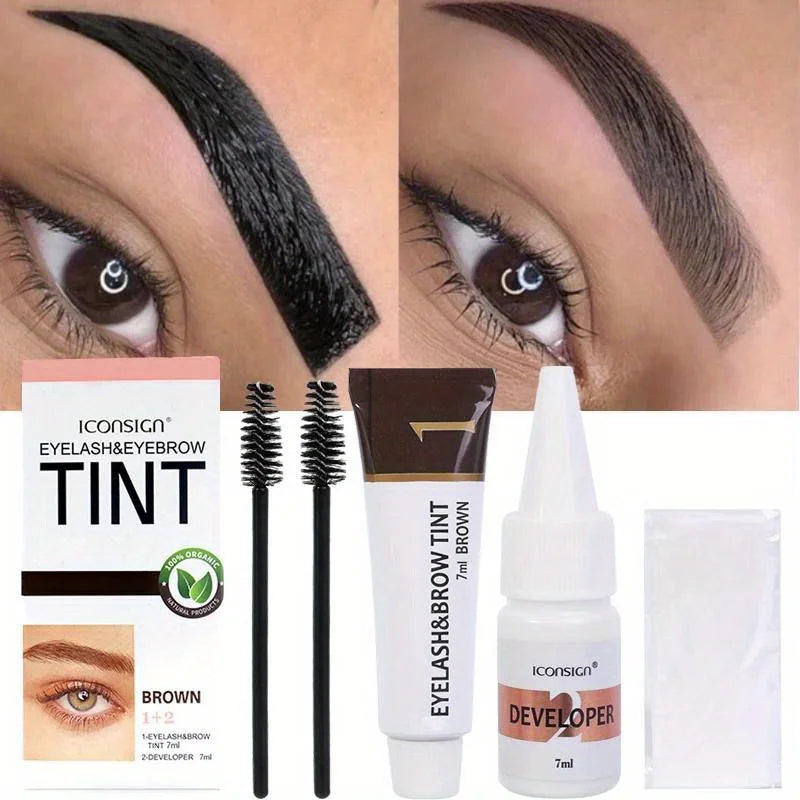 2 in 1 Eyelash and Eyebrow Tinting Kit, Professional Beauty Makeup Tool for Eyebrow and Eyelash Coloring, Suitable for Daily - Kimlud