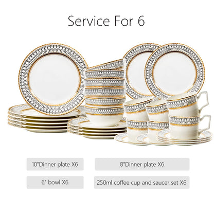 Nordic Fine Bone China Plates Set Dinner Serving Kitchen Dessert Plate Dish Tableware Porcelain Plate Bowl Dishware...