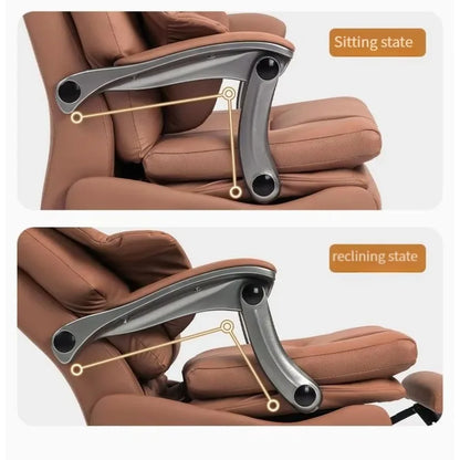 Contemporary Luxury Office Chair Ergonomic Conference Reception Chair with Electric Massage Feature Leather Design for Boss - Kimlud