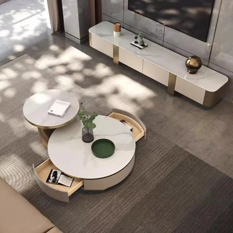 Round Nordic Coffee Table Aesthetic Cheap Standing Unique Living Room Coffee Table Simple Clear Meubles Entrance Hall...