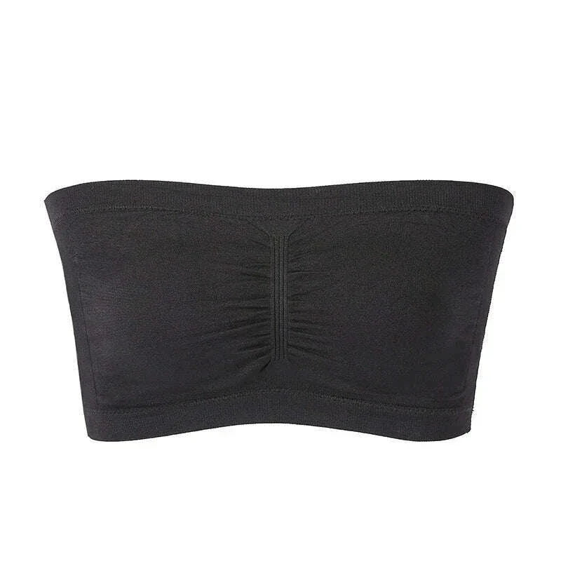 BurVogue Women Bandeau Bra Padded Strapless Bralette Bra Seamless Bandeau Tube Top Bra