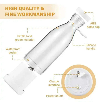 Portable electric juicer Cup Handheld 6-blade USB rechargeable Multifunctional fruit blender 380ml Mini juicer