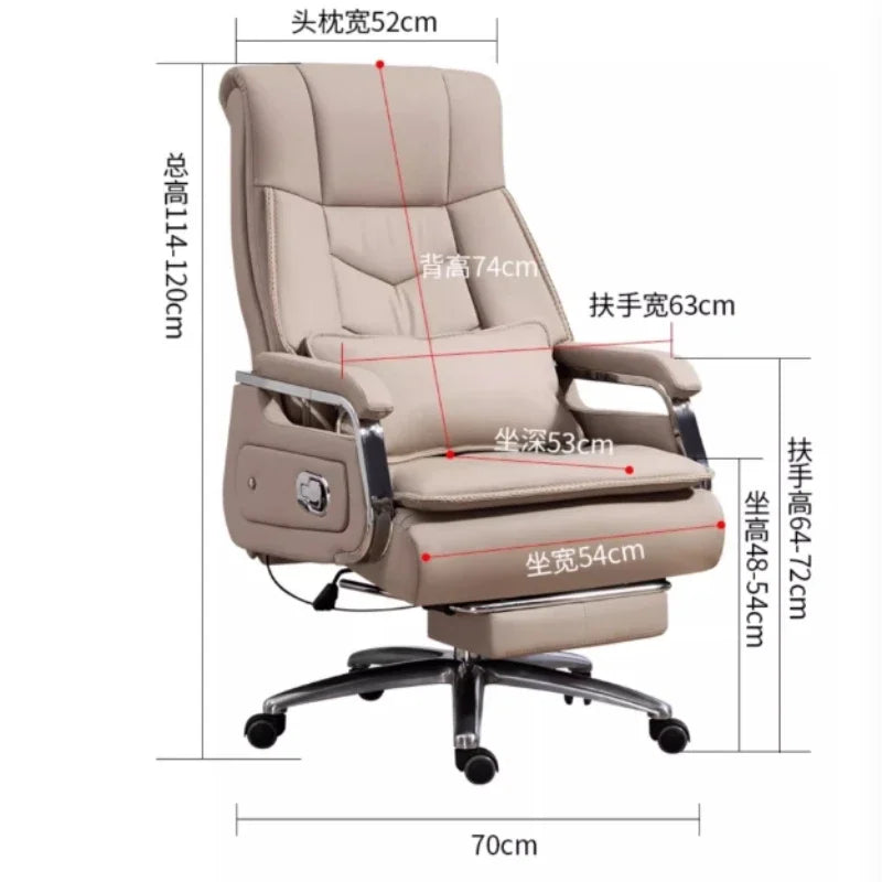 boss Bureaux Office Furniture Selected cowhide foot hold Office Chair 7-point massage Ergonomic Recliner Rolling Gaming Chair - Kimlud