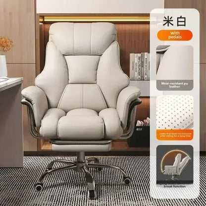Office Chair Boss Chair, Home Office Computer Comfortable Sofa, Study Room Can Lay Down and Rotate Gaming Chair | Kimlud...