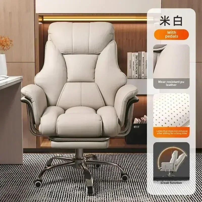Office Chair Boss Chair, Home Office Computer Comfortable Sofa, Study Room Can Lay Down and Rotate Gaming Chair | Kimlud...