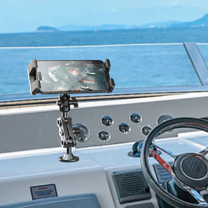 Heavy Duty Tablet Holder Wear Resist Aluminum Drill Base Phone Rack 360 Degree Rotable Car Dashboard Phone Mount for Home Office