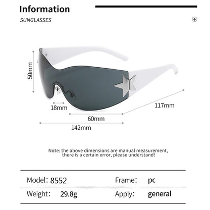 Fashion Sunglasses for Women Men Trendy Shield Wrap Around Sunglasses Oversized Fashion Frameless Sun Glasses