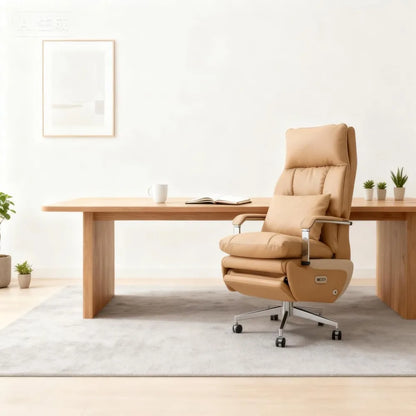 Dual Motor Executive Home Office Chair with Footrest One-Click Electric Recline with Massage  Pillow Support 430LBS Big and Tall