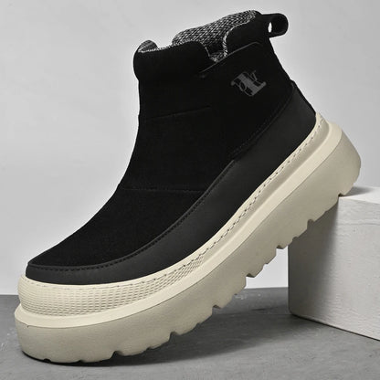 Vintage Classic PU Leather Ankle Boots for Men Outdoor Male Treking Footwear Non-Slip Hiking Basic Boots Leisure Walk Mens Botas