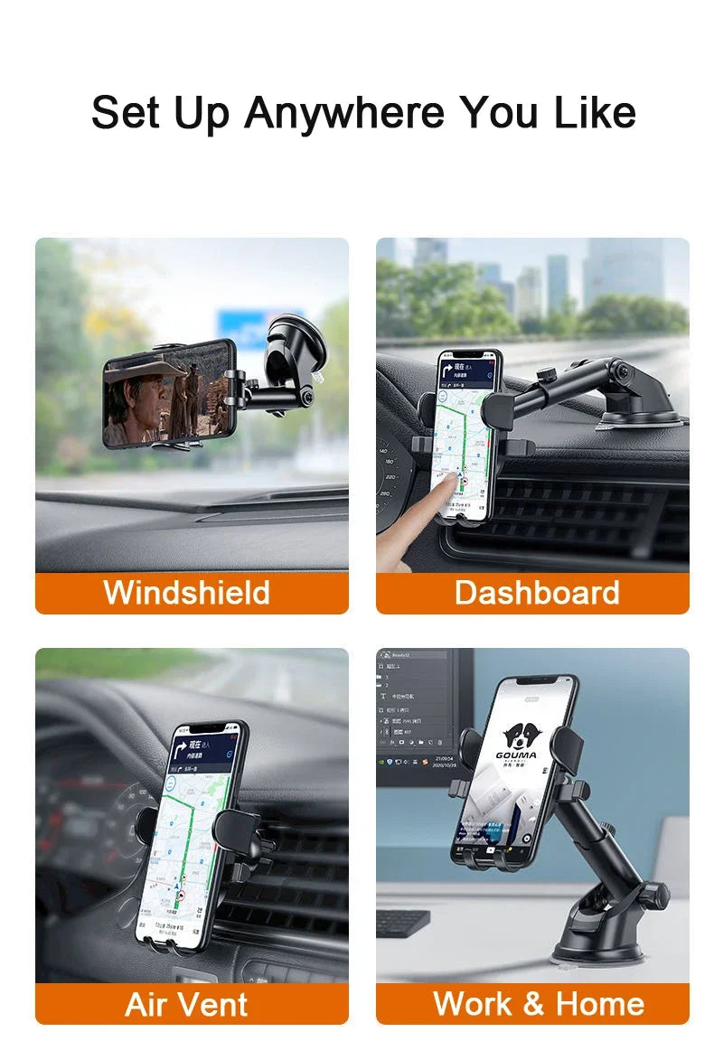 Universal Sucker Car Phone Holder 360° Windshield Car Dashboard Mobile Cell Support Bracket for 4.0-7 Inch Smartphones Worldmuma - Kimlud